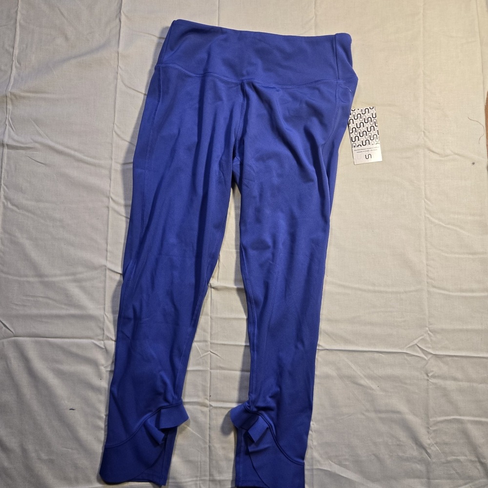 NWT Urban Savage Womens Ruffle Legging, Size Large Royal Blue Iris Athletic Wear